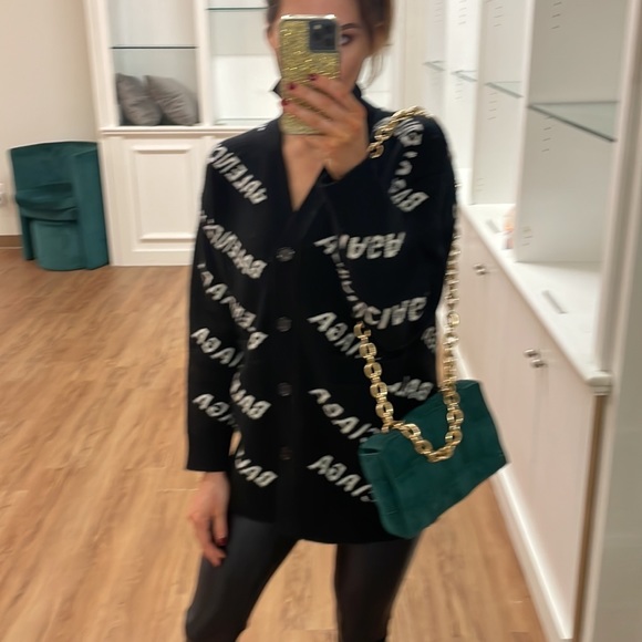 Padded cassette bag velvet green emerald gold chain - Picture 5 of 5